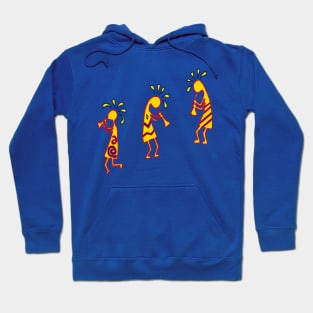 Arizona Kokopelli Colorful Tribal Flute Players Hoodie